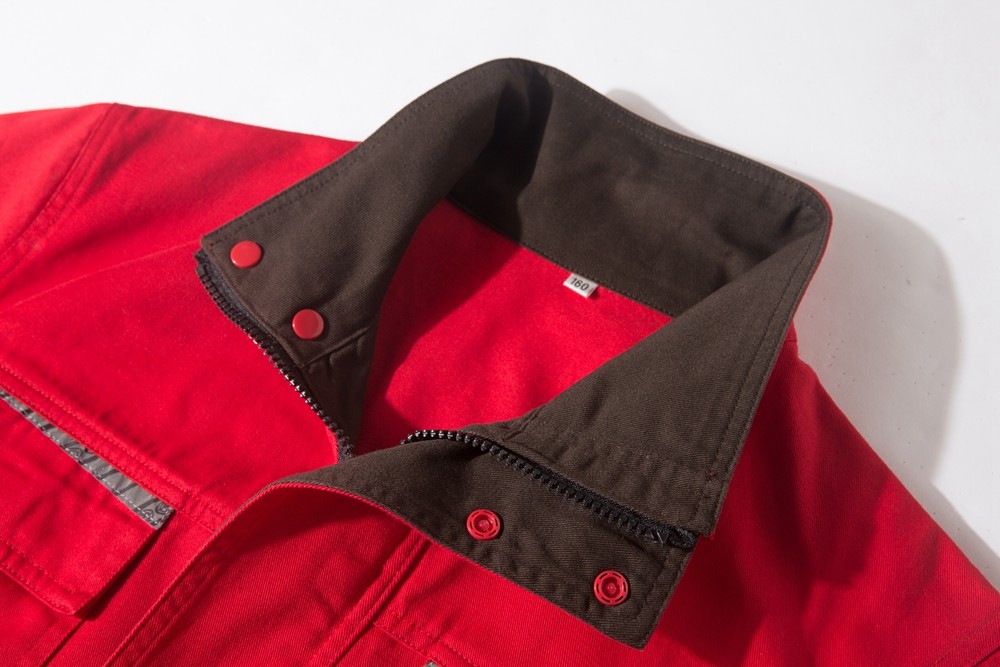 全棉春秋工作服領口細節(jié)展示