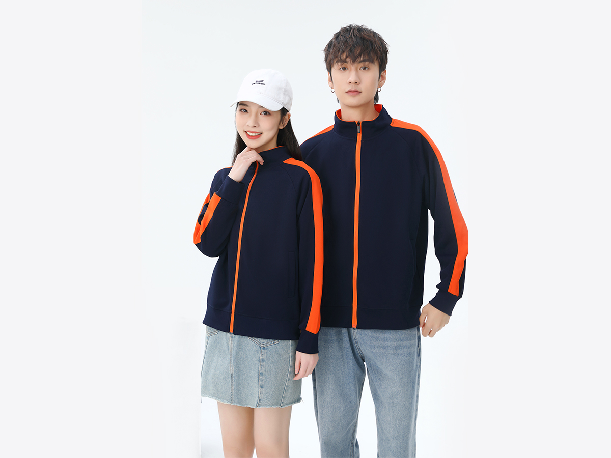 撞色立領衛衣定制