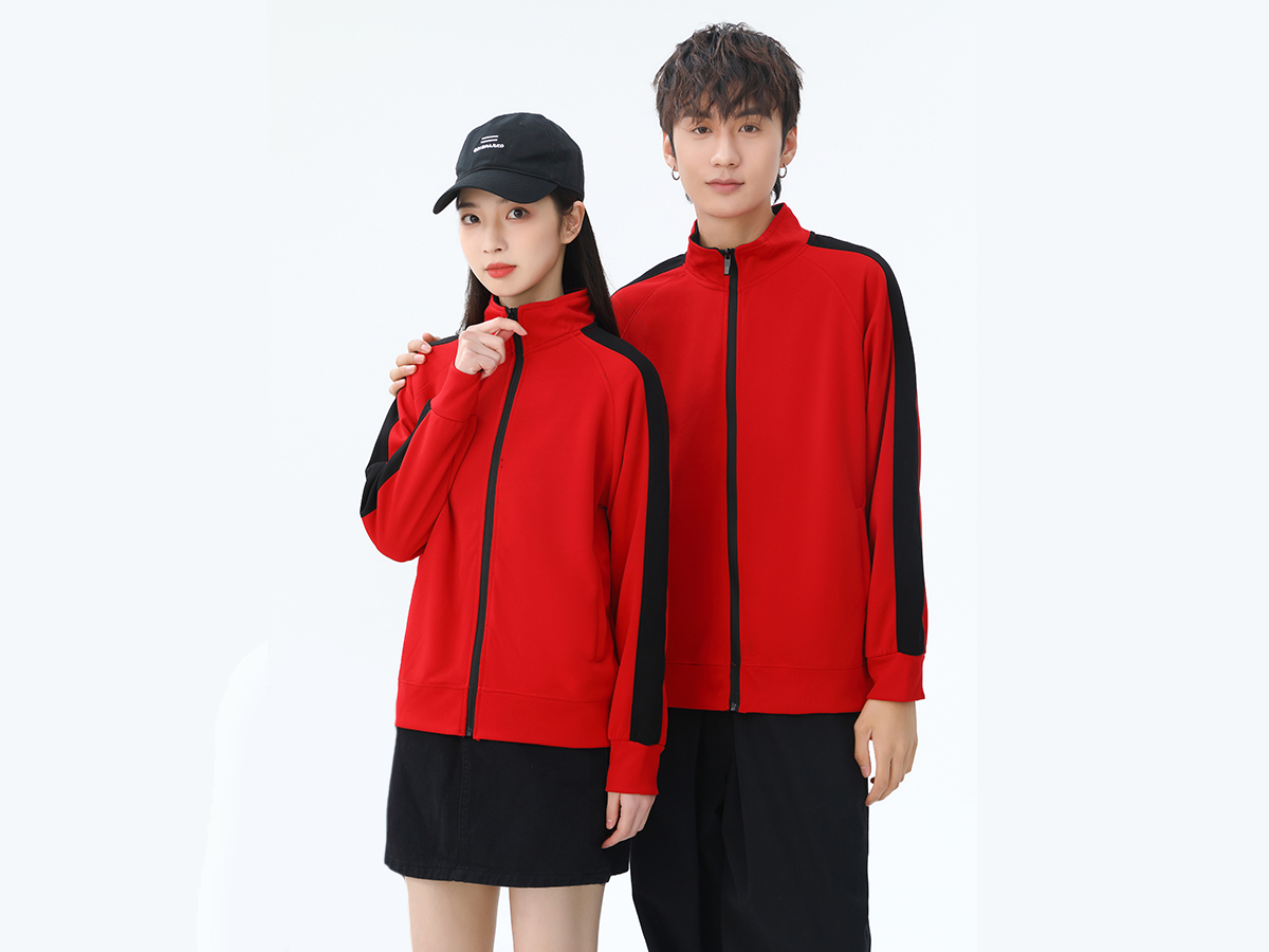 撞色立領衛衣定制