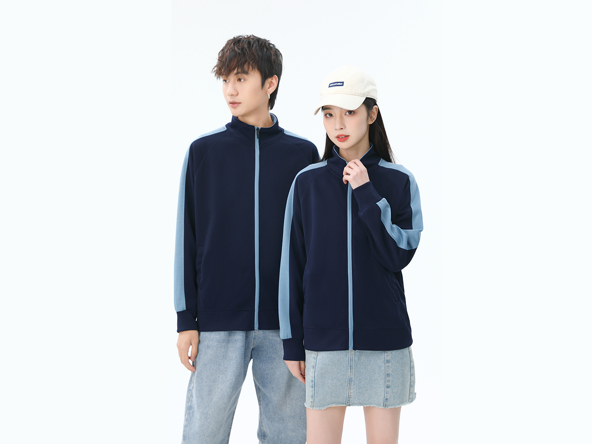 撞色立領衛衣定制