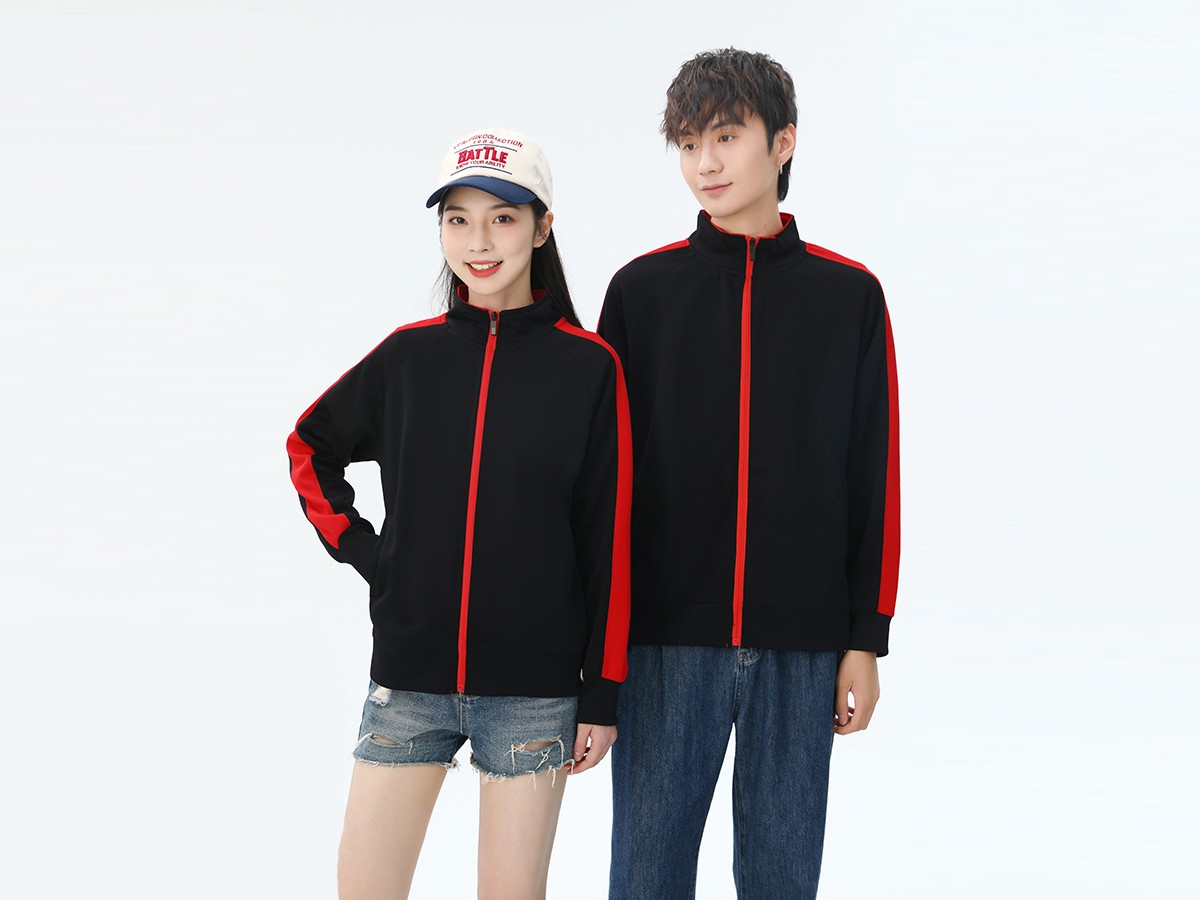 撞色立領衛衣定制