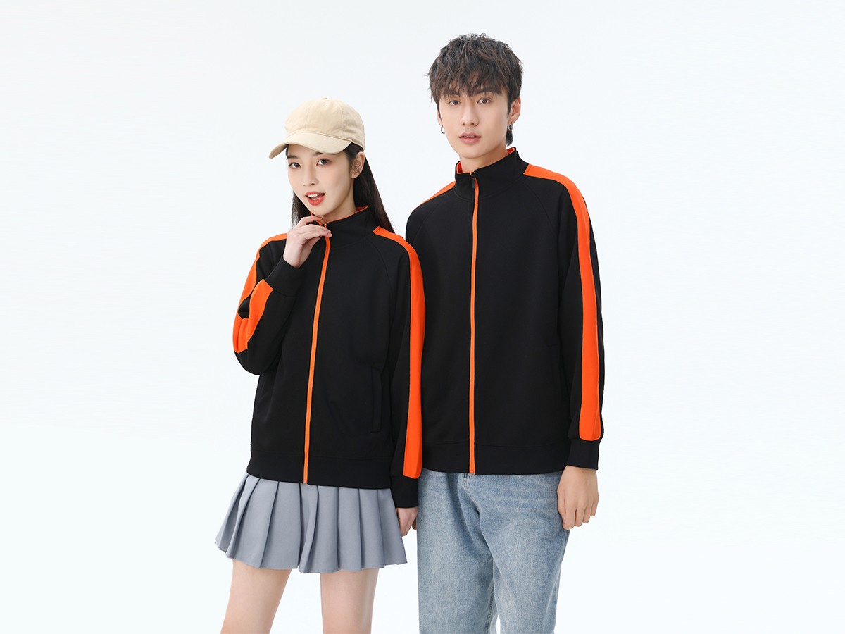 撞色立領衛衣定制